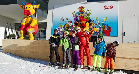Mit der coolen Kuh Berta ab in den Schnee